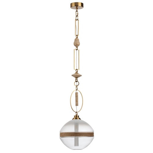 ODEON LIGHT EXCLUSIVE 5441/1C PENDANT ODL_EX26 035 сатинированн.латунь/прозрачн./металл/стекло/травертин/веревка Подвес G9 LED 6W KREMA