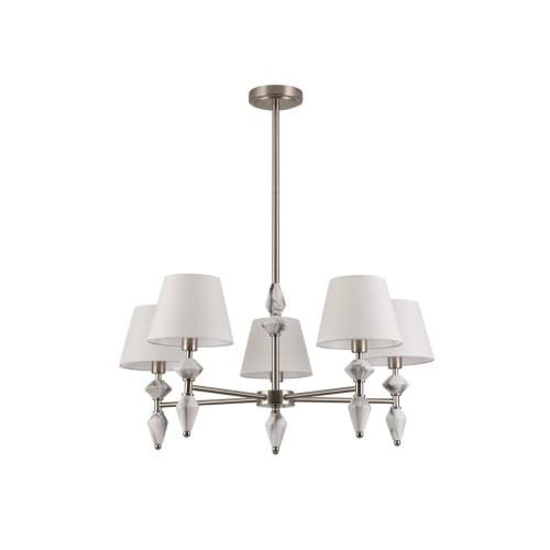 LUMION 8274/5 CLASSI LN26 044 никель/белый/серый, металл/керамика/ткань Люстра Е14 5*40W 220V VERMONT