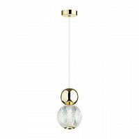 ODEON LIGHT 5008/7L L-VISION ODL23 573 золотой/прозрачный/металл/акрил Подвес LED 7W 4000K 350Лм CRYSTAL