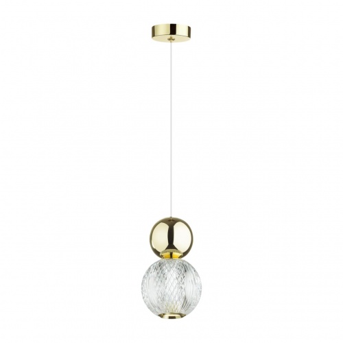 ODEON LIGHT 5008/7L L-VISION ODL23 573 золотой/прозрачный/металл/акрил Подвес LED 7W 4000K 350Лм CRYSTAL