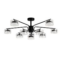 LUMION 8349/10C COMFI LN26 232 черный/прозрачный, металл/стекло Светильник потолочный LED GX53 10*7W 220V NATALINA