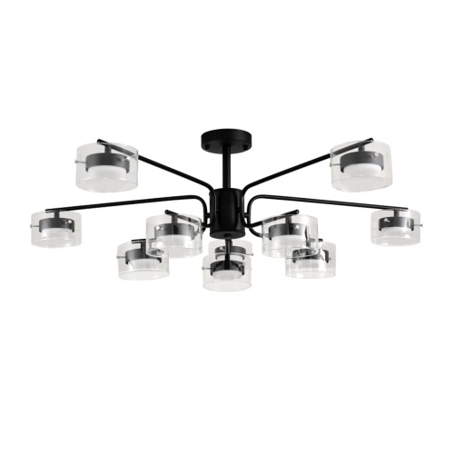 LUMION 8349/10C COMFI LN26 232 черный/прозрачный, металл/стекло Светильник потолочный LED GX53 10*7W 220V NATALINA