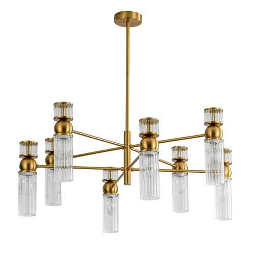 LUMION 8276/8 MODERNI LN26 162 латунь/прозрачный, металл/стекло Люстра Е14 8*40W 220V DENVER фото 5