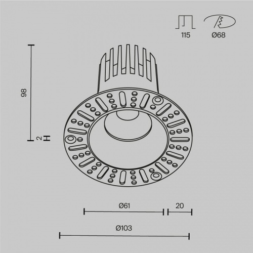 Встраиваемый светильник Maytoni Technical Dip DL121-15W-3K-TRS-W фото 9 Встраиваемый светильник Maytoni Technical Dip DL121-15W-3K-TRS-W фото 9