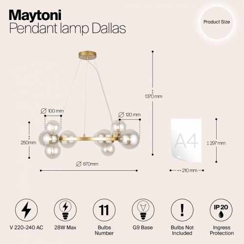 Подвесная люстра Maytoni Dallas MOD545PL-11G фото 5