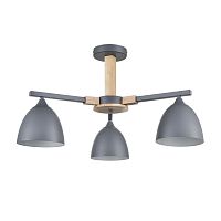 LUMION 8096/3C MODERNI LN26 339 серый/серый металл, дерево/металл Люстра потолочная Е27 3*60W 220V COLANGE