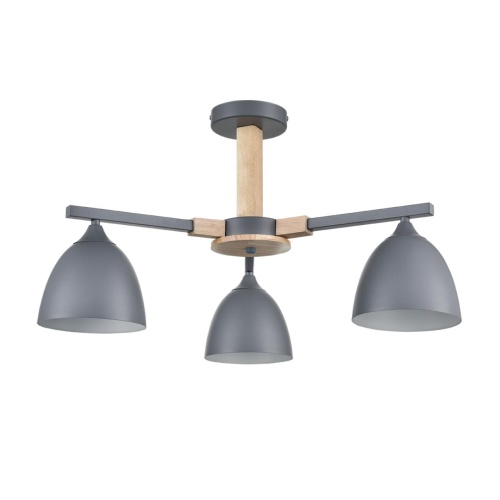 LUMION 8096/3C MODERNI LN26 339 серый/серый металл, дерево/металл Люстра потолочная Е27 3*60W 220V COLANGE