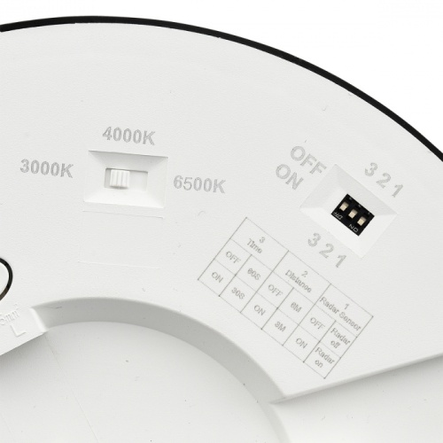 SONEX 7788/18L MITRA LED SN 537 Светильник пластик/белый/черный LED 18Вт 3000/4000/6500К D225 IP44 CCT/датчик движения NEBULA BLACK фото 2