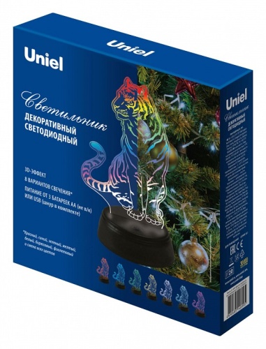 Зверь декоративный Uniel ULI-M507 RGB/3AA TIGER/BLACK UL-00008402 фото 2