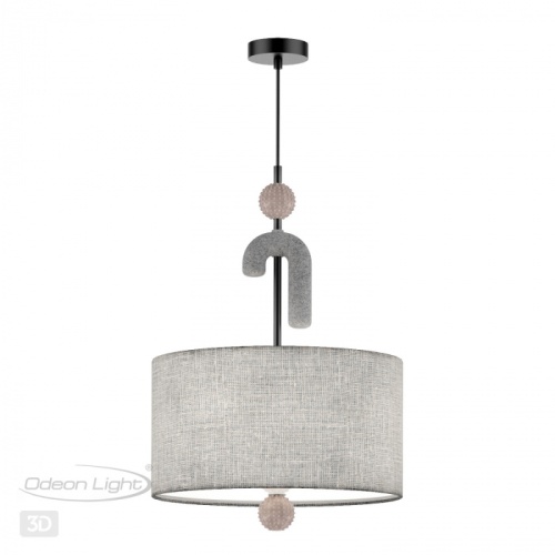 ODEON LIGHT EXCLUSIVE 5410/3 MODERN ODL_EX24 115 черный матов./серый/металл/полирезин/ткань Подвес E14 3*40W BAGEL фото 2