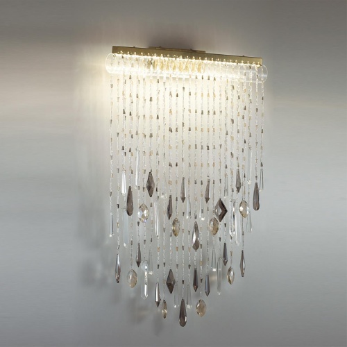 ODEON LIGHT EXCLUSIVE 5420/24WL HALL ODL_EX25 065 античная бронза/металл/стекло/хрусталь Настенный светильник LED 24W 4000K 1437Лм AFINA