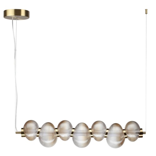 ODEON LIGHT 5095/24L L-VISION ODL25 359 латунный/янтарный градиент/металл/стекло Подвес линейный LED 24W 4000K 2686Лм BRUCO