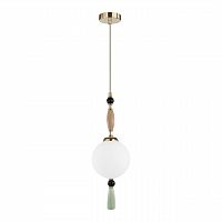 ODEON LIGHT EXCLUSIVE 5405/1 MODERN ODL_EX24 125 золотой/коричневый/зеленый/белый матов./металл/керамика/стекло Подвес E14 1*40W PALLE