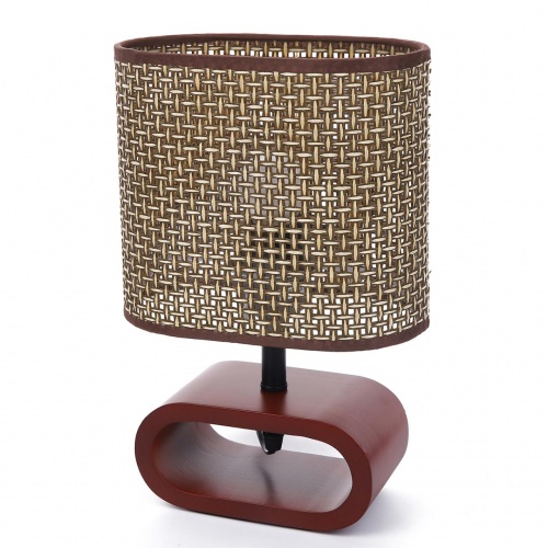 LUMION 8200/1T COUNTY LN26 511 кофейный/коричневый, дерево/текстиль Настольная лампа E27 1*60W 220V MADERANA