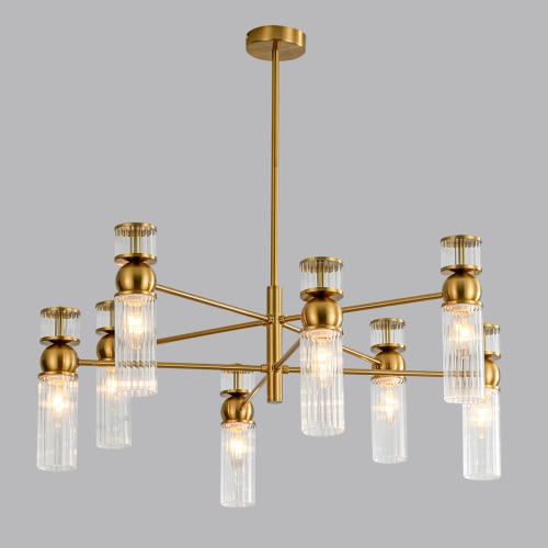 LUMION 8276/8 MODERNI LN26 162 латунь/прозрачный, металл/стекло Люстра Е14 8*40W 220V DENVER фото 2