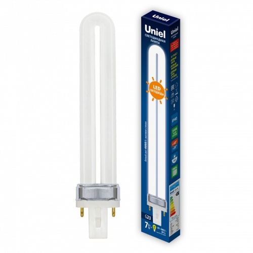 Лампа светодиодная Uniel LED-PL G23 7Вт 4000K UL-00005662 фото 3 Лампа светодиодная Uniel LED-PL G23 7Вт 4000K UL-00005662 фото 3