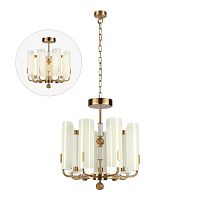 ODEON LIGHT EXCLUSIVE 5467/35L MODERN ODL_EX26 049 белый/коричневый/античная бронза/металл/стекло/декор металл Люстра LED 35W (5W*7) 2700K LION