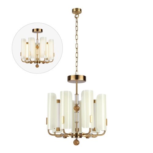 ODEON LIGHT EXCLUSIVE 5467/35L MODERN ODL_EX26 049 белый/коричневый/античная бронза/металл/стекло/декор металл Люстра LED 35W (5W*7) 2700K LION
