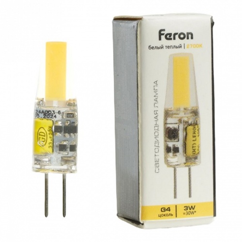 Лампа светодиодная Feron LB-424 G4 3Вт 2700K 51170 фото 4 Лампа светодиодная Feron LB-424 G4 3Вт 2700K 51170 фото 4