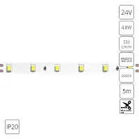 Светодиодная лента 24V 4,8W/m 6000К 5м IP20 Arte Lamp TAPE A2406008-03-6K