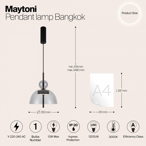 Подвесной светильник Maytoni Bangkok MOD185PL-L11B3K1 фото 5 Подвесной светильник Maytoni Bangkok MOD185PL-L11B3K1 фото 5