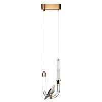ODEON LIGHT EXCLUSIVE 5431/2L L-VISION ODL_EX25 095 золотой(под латунь)/белый градиент/беж./зеленый/ металл/стекло/керамика Подвес LED 2W 4000K LARK