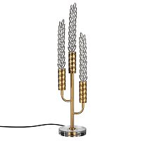ODEON LIGHT EXCLUSIVE 5449/9TL L-VISION ODL_EX26 039 сатинированн.латунь/прозрач. стекло/хрустальное стекло/эпоксид.смола Настольная лампа LED 9W (3*3W) 3000K 460Лм KOLOS