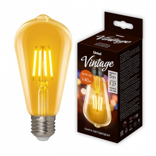 Лампа светодиодная Uniel Golden E27 5Вт K UL-00002360 фото 2