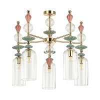 ODEON LIGHT EXCLUSIVE 4855/5C CLASSIC ODL_EX21 135 золото/разноцветн./керамика/стекло Люстра потолочная E14 5*40W BIZET