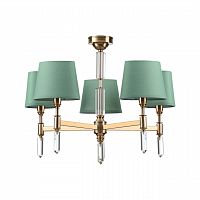 ODEON LIGHT EXCLUSIVE 4887/5 MODERN ODL_EX22 159 бронзовый/зеленый/абажур ткань Люстра E14 5*40W LONDON