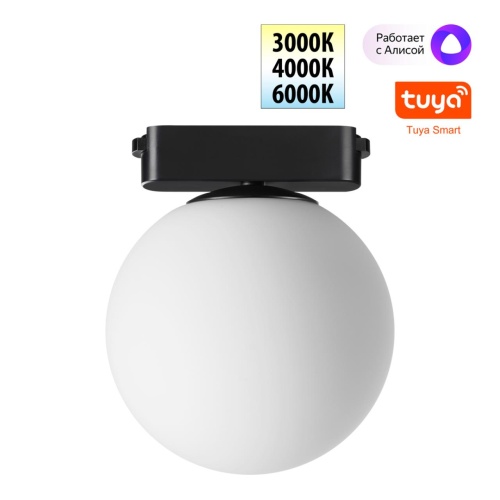 NOVOTECH 359478 SHINO NT24 126 черный Трековый смарт-светильник для низковольтного шинопровода с двумя режимами работы IP20 LED 6W 24V 3000-6000K EASY