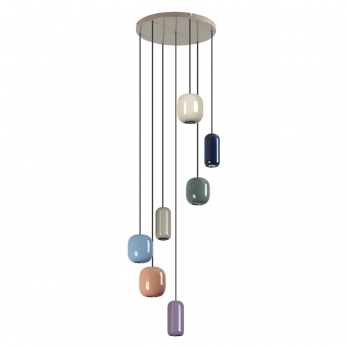 ODEON LIGHT 5053/7 PENDANT ODL24 000 цвет слонов.кости/мультиколор/металл Подвес GU10 LED 7*4W OVALI