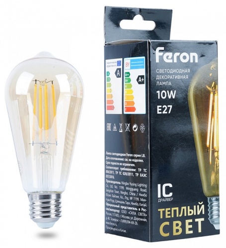 Лампа светодиодная Feron E27 10Вт 2700K 52165 Лампа светодиодная Feron E27 10Вт 2700K 52165