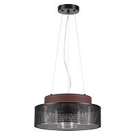 LUMION 6598/3C MODERNI LN25 000 черный/черный. коричневый металл, эко кожа/металл, стекло Подвесной светильник Е27 3*60W 220V BASALTO