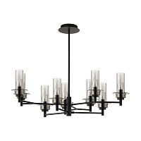 LUMION 6555/9C CLASSI LN26 100 черный/дымчатый/металл/стекло Люстра потолочная E14 9*40W 220V MADONNA