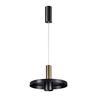 NOVOTECH 358984 OVER NT22 382 бронза светлая/черный Светильник светодиодный накладной, провод 2м IP20 LED 4000K 15W 220V ALBA