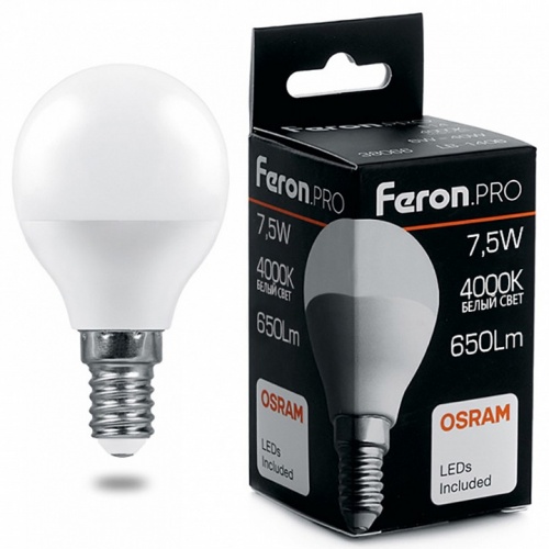Лампа светодиодная Feron LB-1407 E14 7.5Вт 4000K 38072 Лампа светодиодная Feron LB-1407 E14 7.5Вт 4000K 38072