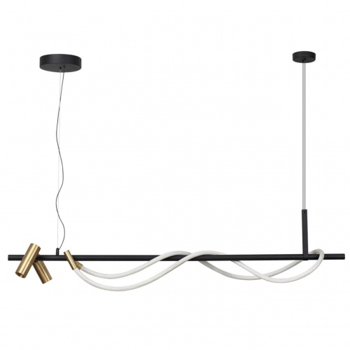 ODEON LIGHT 4397/30L HIGHTECH ODL23 301 черный/античная бронза/металл/канат Подвесной св-к с раздельн. вкл IP20 LED 30W 1200Лм 3000K CORDA