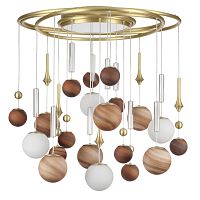 ODEON LIGHT EXCLUSIVE 5457/21C MODERN ODL_EX26 051 светлая сатин.латунь/белый/бежевый/коричневый/металл/стекло Люстра потолочная G9 x 20 x 5W + LED 20W 2500K CALLISTO