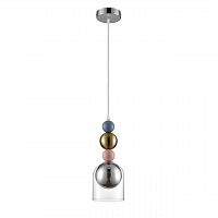 LUMION 8066/1A MODERNI LN26 381 хром/серый/прозрачный, металл/стекло Подвесной светильник G9 1*20W 220V GALLO