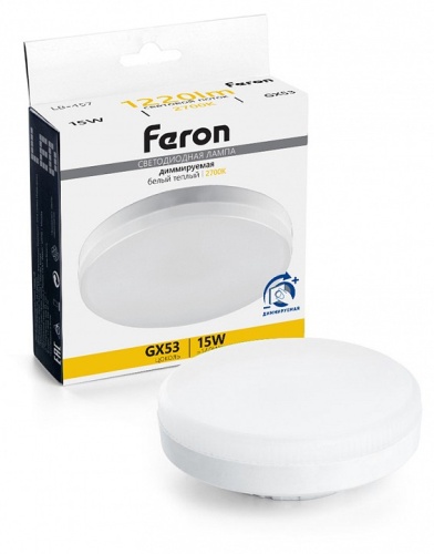 Лампа светодиодная Feron LB-457 GX53 15Вт 2700K 51067 Лампа светодиодная Feron LB-457 GX53 15Вт 2700K 51067