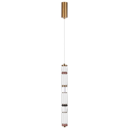 ODEON LIGHT EXCLUSIVE 5455/18L L-VISION ODL_EX26 043 сатин.латунь/терракот/черный Подвес LED 22W 4000K COLLIER