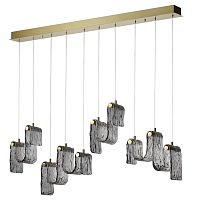 ODEON LIGHT 5106/52L L-VISION ODL26 549 брашинг/дымчатый металл/стекло Люстра линейная LED x 52W 4000K FLOW