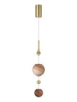 ODEON LIGHT EXCLUSIVE 5457/4L MODERN ODL_EX26 051 светлая сатин.латунь/белый/бежевый/коричневый/металл/стекло Подвес LED x 4W 2500K CALLISTO