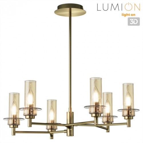 LUMION 6554/6C CLASSI LN26 097 бронза/коньячный/металл/стекло Люстра потолочная E14 6*40W 220V MADONNA фото 7