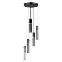 5058/25L PENDANT ODL24 461 черный/дымчатый/металл/стекло Люстра каскадная LED 5*5W 3000K SCROW