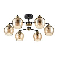 LUMION 8249/6C COMFI LN 000 черный/античное золото/янтарный, металл/стекло Люстра потолочная Е27 6*60W 220V LANDA