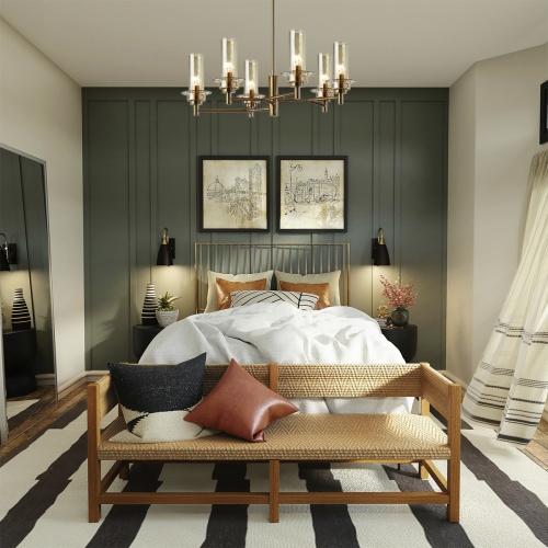 LUMION 6554/6C CLASSI LN26 097 бронза/коньячный/металл/стекло Люстра потолочная E14 6*40W 220V MADONNA фото 8