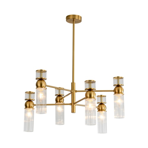 LUMION 8276/6 MODERNI LN26 162 латунь/прозрачный, металл/стекло Люстра Е14 6*40W 220V DENVER фото 7