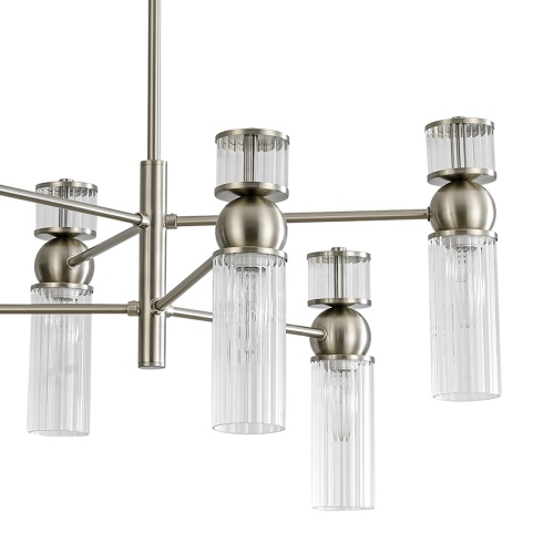 LUMION 8277/6 MODERNI LN26 164 сатин никель/прозрачный, металл/стекло Люстра Е14 6*40W 220V DENVER фото 4